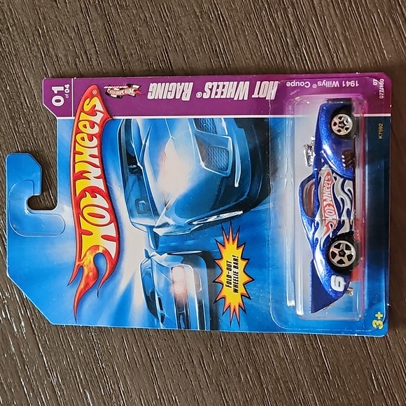 Hot Wheels Blue 1941 Willys Coupe # 01 of 04 with fold out wheelie bar - Picture 1 of 4